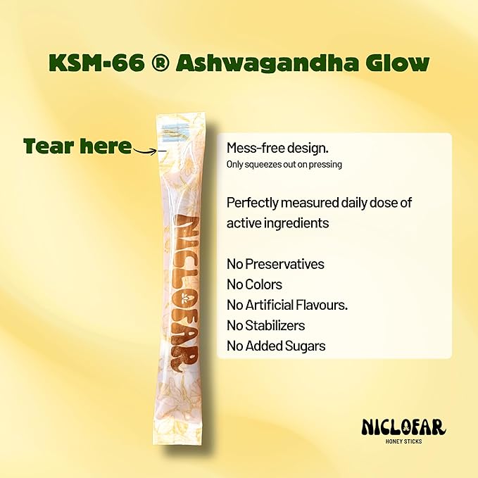 KSM-66 Ashwagandha Power Sticks, Full Spectrum 400 mg KSM 66 Ashwagandha Root Extract per serving | standardized > 5% Withanolides high absorption Boost Energy | Reduce Stress | Mood Support | Focus | Improved Memory/Cognition| 30 Sticks