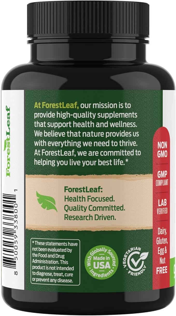 ForestLeaf Berberine Supplement - 1300mg per Serving - Ultra High Potency Berberine HCl with Ceylon Cinnamon, Bitter Melon & Gymnema - Weight Management Support - 90 Caps
