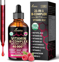 VivoNu Vitamin B Complex Liquid Drops, Methylated Vitamin B12 6000 mcg, B1, B6, B3, B5, B2, Folate, Biotin with Vitamin C D A E, Magnesium, Zinc, CoQ10 for Energy (1 Bottle)