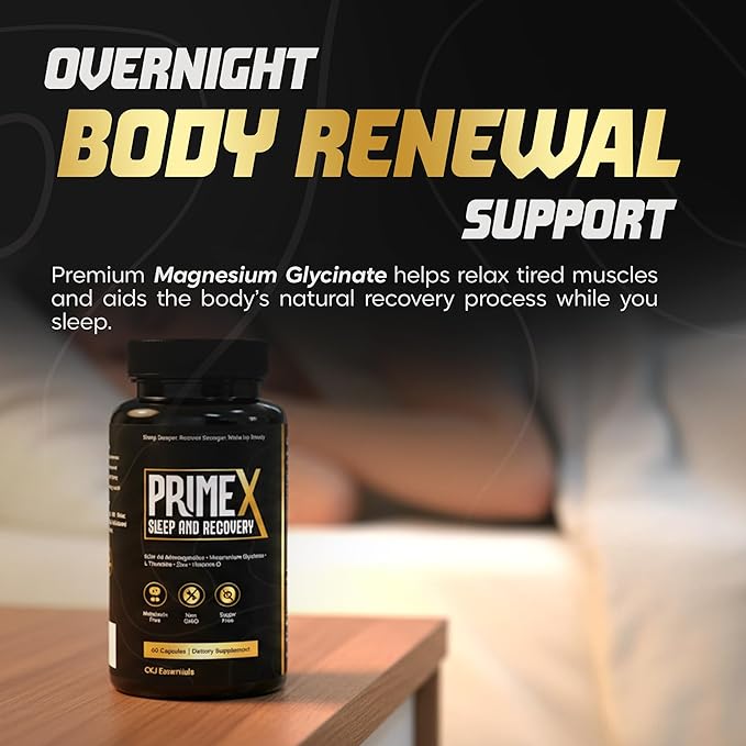 Sleep Aid Without Melatonin- Deep Sleep Supplement with KSM-66® Ashwagandha and Magnesium Glycinate for Nighttime Relaxation, Recovery & Restful Sleep- with L-Theanine, Zinc & Vitamin D3 (30 Servings)