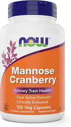 NOW Foods Mannose Cranberry, 120 Capsules (Pack of 2) - with PAC - 450mg dMannose, 250mg Whole Cranberry - Urinary Tract Health* - Vegan Friendly Supplement, Non-GMO