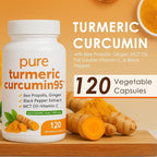 Turmeric Pure Turmeric Curcumin 95 1000 mg - Black Pepper Extract | Vegan Capsules 120