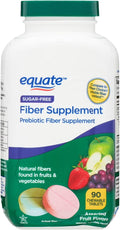 Daily Fiber Supplement Chewable Tablets – 90 Count, Sugar-Free Chews for Women and Men, High Fiber Content, Assorted Fruit Flavors, Chewable Tablets for Adults. (Pack of 1)