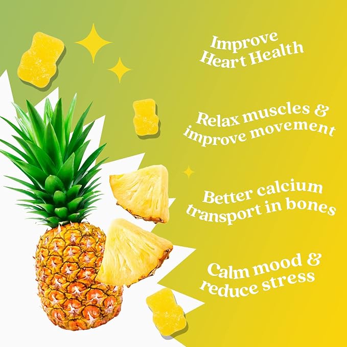 BeLive Magnesium Glycinate Gummies 200 mg - Sugar Free Supplement for Muscle Relaxation, Sleep Support, & Heart Health for Adults & Kids - Pineapple Flavor - 5 Pack, 300 Count