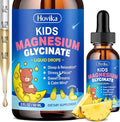 Kids Magnesium Glycinate Liquid with L-Theanine Omega-3, Vitamin B6, D3, Zinc, Magnesium Liquid Drops for Kids Sleep, Relaxation, Calm & Focus, 2 Fl Oz Pineapple Flavor