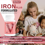Iron Bisglycinate 30 mg with Vitamin C - High Absorption Iron Supplements for Anemia, Energy & Healthy Red Blood Cells - Gentle on Stomach, Non-Constipating, Non-GMO - 90 Vegan Capsules