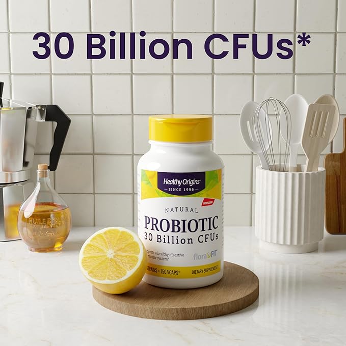 Healthy Origins Probiotic 30 Billion CFUs, 60 Veggie Capsules - 8 Clinically Studied Strains Including Lactobacillus & Bifidobacterium - Supports Microbiome, Gut & Immune Health- 2 Month Supply