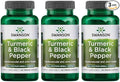 Swanson Organic Turmeric & Black Pepper Joint Health Supplement for Active Adults Seeking Anti-Inflammatory Support with Enhanced Bioavailability (60 Vegan Capsules, 3 Pack)
