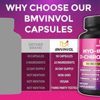 BMVINVOL Inositol Supplement - Myo-Inositol and D-Chiro Inositol Ideal 40:1 Ratio - Plus Berberine, Cinnamon, Ashwagandha + 5 More - 90 Capsules
