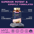 Totaria Inositol Supplement for Women with Vitamin D3, Folate, 40:1 Ratio Myo-Inositol & D-Chiro Inositol Complex, (Vitamin B8) Inositol Capsules, 180 Capsules, 60 Servings, 2 Month Supply
