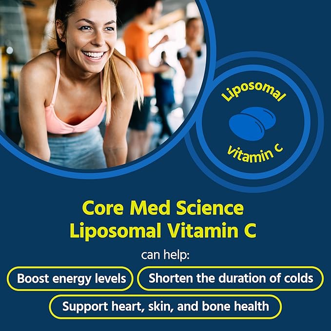 Core Med Science Liposomal Vitamin C 1000mg, 90 Softgels - Non-GMO Natural Liposomal Vitamin C Supplement that Promotes Healthy Skin - Immune System Booster for Adults, Supports Collagen Formation