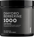 Toniiq Dihydroberberine Supplement - Ultra High Potency 1,000mg Formula with GlucoVantage, 10:1 Ceylon Cinnamon & 50:1 Milk Thistle - Third-Party Lab Tested