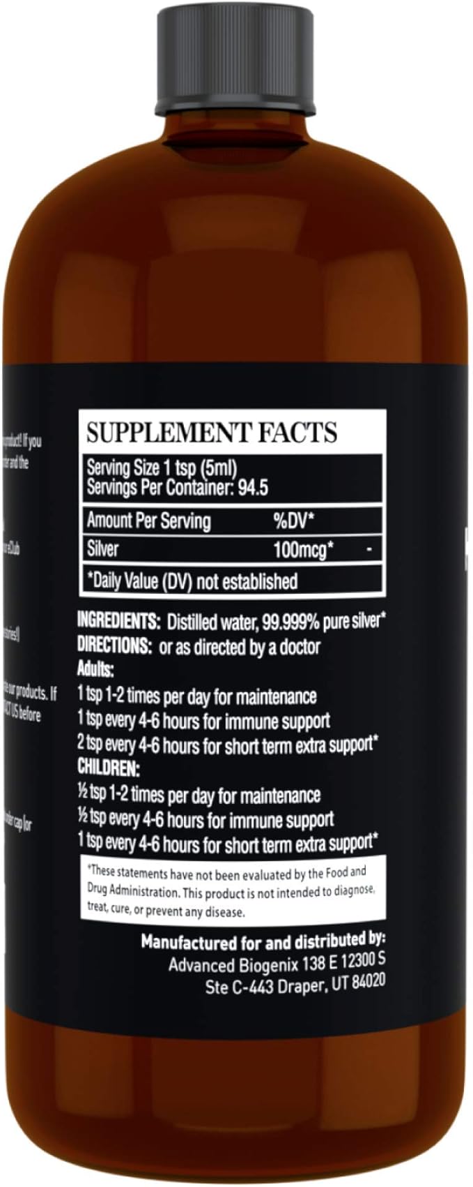 Pharmacist Recommended 16 oz Advanced Bionetix Colloidal Silver Hydrosol, All Natural & Promotes A Healthy Immune System. Colloidal Silver That Actually Works!