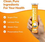 nutrazul Immune Triple Action Effervescent Tablets with Vitamin C 1000mg, Vitamin D, Zinc, Support Daily Routine, Gluten-Free, Sugar-Free, Lactose-Free, Orange Flavor, 20 Tablets (Pack of 5x20)