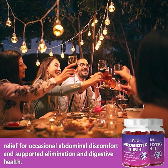 Probiotic Kombucha Gummies | Sugar Free | Probiotics Fiber Supplement for Women and Men | 1.6 Billion CFU Lactobacillus Plantarum & Slippery Elm for Bloating & Gut Health | Strawberry Flavor