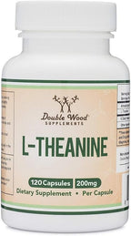L-Theanine 200mg Double Strength - Supports Health Sleep Response and Relaxation - 120 Capsules (Third Party Tested, Gluten Free) by Double Wood