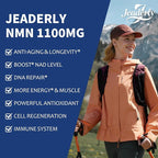 1100mg NMN & Trans-Resveratrol, 3-in-1 Supplement, 60 Veggie Capsules – Supports NAD+ Boost*, Cellular Energy, Immune Function, Muscle Health & Anti-Aging, 30-Day Supply