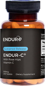 ENDUR-C - Vitamin C + Rose Hips - SR (Sustained Release) 500 mg - Supports Immune Health & Collagen Production - Gentle Digestion with Optimal 5–7 Hour Absorption Delivery - 200 Tablets