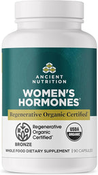 Ancient Nutrition Regenerative Organic Certified Women's Hormones Capsules, Supports Women’s Hormone Health, Healthy Digestion, and Gut Microflora, Gluten Free, Paleo and Keto Friendly, 90 Count