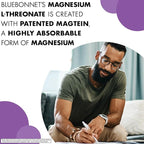 Bluebonnet Nutrition Magtein Magnesium L-Threonate, Brain Health*, Non-GMO, Vegan, Kosher Certified, Gluten-Free, Soy-Free, 90 Vegetable Capsules, 30 Servings