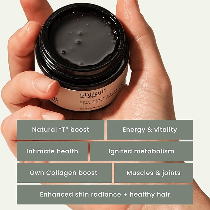Pure Himalayan Shilajit Resin - 50g Organic Shilajit for Men & Women with Fulvic Acid & 85+ Trace Minerals for Energy, Strength & Immunity - Lab Tested for Purity & Potency - 100 Servings