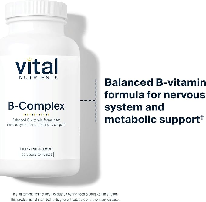 Vital Nutrients Vitamin B-Complex - Vegan High-Potency Methylated B Complex Vitamins - B Vitamins Support Energy Production, Metabolism, and Heart Health* - Gluten, Dairy, Soy Free - 120 Capsules