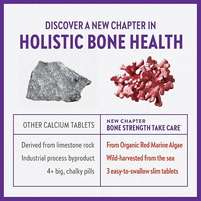 New Chapter Calcium Supplement â€“ Bone Strength Organic Plant Calcium with Vitamin K2 + D3 + Magnesium, Vegetarian, Gluten Free - 120 count (40 day supply)