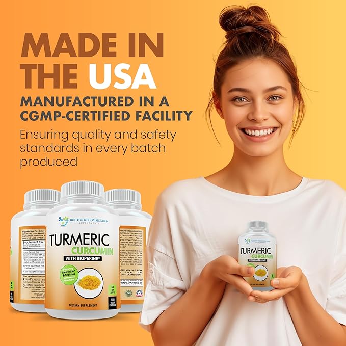 Turmeric Curcumin Supplement - 2250mg/d - Veggie Caps - 95% Curcuminoids with Black Pepper Extract (Bioperine) - 750mg Capsules - 100% Organic - Most Powerful Turmeric (Pack of 3)