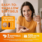 Pumpkin Seed Oil with Saw Palmetto Capsules, High Concentrated Pumpkin Seeds Oil Supplement, Cold Pressed, Supports Hair, Urinary, Bladder & Prostate Health, Vegan, Non-GMO, 360 Softgels