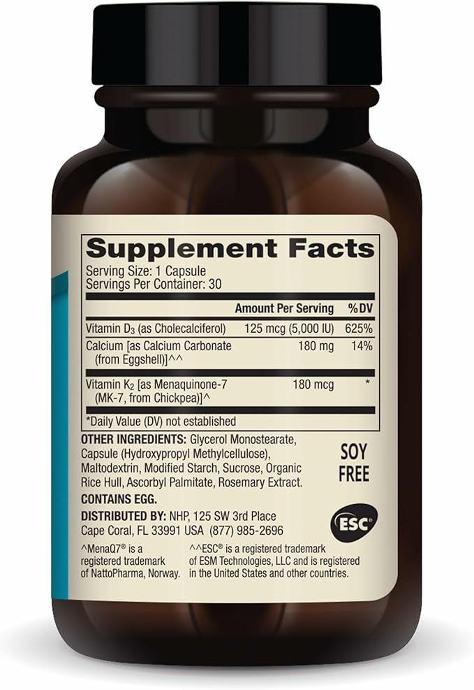 Dr. Mercola Calcium with Vitamins D3 & K2 - Supports Bone & Heart Health* - Calcium with Vitamins D3 & K2 - Eggshell-Derived - Non-GMO, Gluten-Free & Soy Free - 30 Capsules (30 Servings)