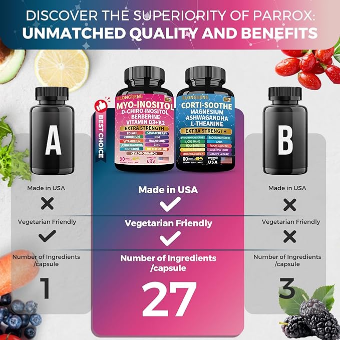 ALongDeng Soothe-Smooth Bundle,Soothe & Smooth Bundle Multivitamin Combo, Cortisol Support Myo-Inositol Multivitamin Combo with Magnesium Glycinate, Ashwagandha, L-Theanine & Herbal Blend - D