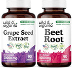 Wild & Organic Grape Seed Extract 90 Capsules & Beet Root 90 Capsules