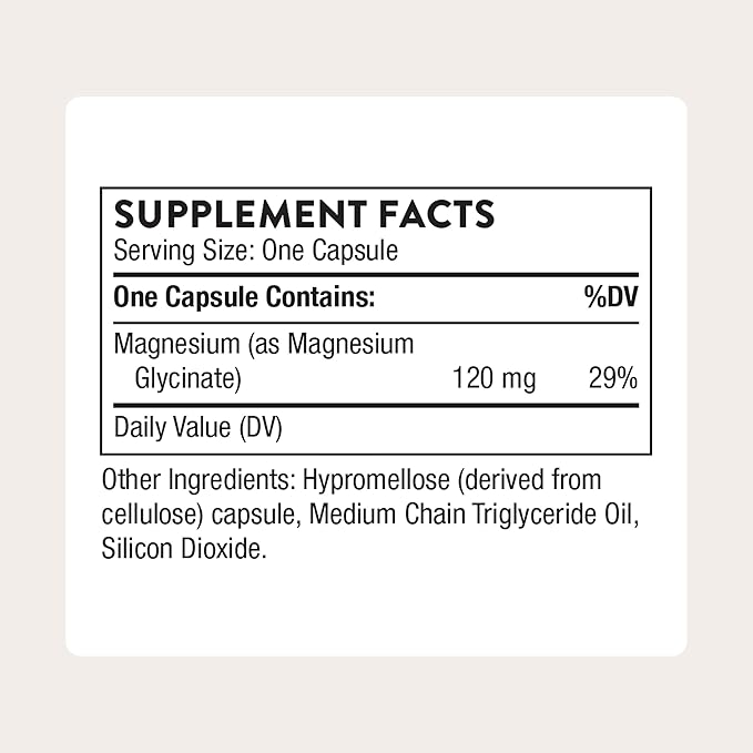 THORNE - Magnesium Glycinate - Supports Restful Sleep, Muscle Relaxation, Heart Health & Metabolism* - Chelated Magnesium Capsules - Third-Party Certified - Gluten, Dairy & Soy-Free - 90 Servings