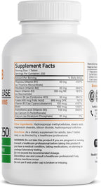 Bronson Super B Vitamin B Complex Sustained Slow Release (Vitamin B1, B2, B3, B6, B9 - Folic Acid, B12) Contains All B Vitamins 250 Tablets