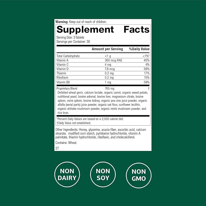 Standard Process Catalyn - General Well-Being Tablet to Aid Antioxidant Activity - Contains Vitamins A, B6 & D - Designed to Bridge Nutritional Gaps - Non-Dairy & Non-Soy - 90 Tablets (30 Servings)