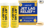 1ABOVE Jet Lag Relief Tablets - Citrus-Flavored Effervescent Multivitamin with Pycnogenol Travel Supplement for Hydration, Energy, Immune Support and Faster Recovery - Flight Essential, 20 Tablets