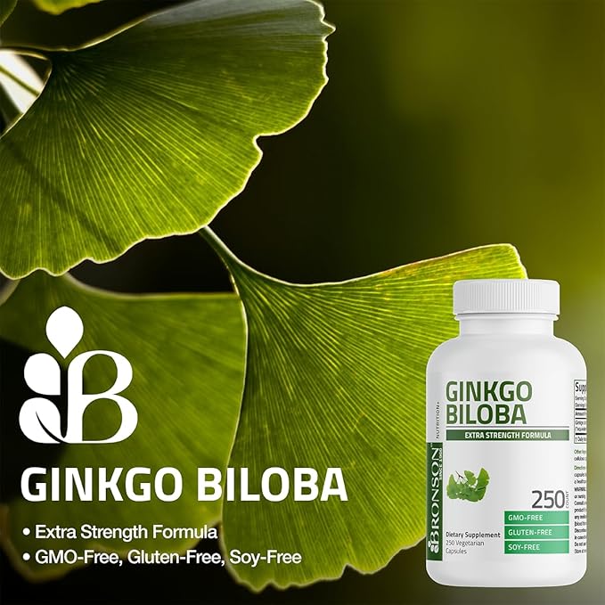 Bronson Ginkgo Biloba Extra Strength Supports Brain Function & Memory Support, 360 Vegetarian Capsules