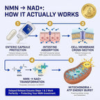 NMN Supplement 500mg - Delayed Release NAD+ for Longevity & Energy - Pure Nicotinamide Mononucleotide for Cellular Repair - High Absorption NMNH Alternative - 60 Day Supply