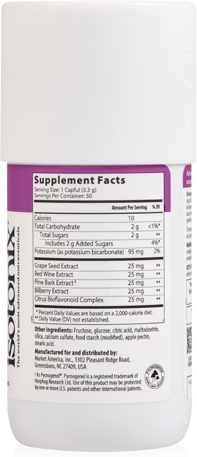 Isotonix OPC-3 Antioxidant Supplement - Pycnogenol, Grape Seed Extracts, Bilberry, Red Wine & Pine Bark Extracts - for Heart & Circulatory Support - Isotonic, Vegan, Gluten Free - 30 Servings