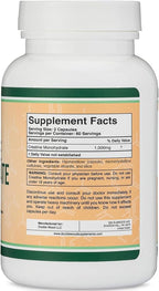 Creatine Monohydrate Capsules - 1g per Serving, 120 Count - No Fillers, Vegan Safe, Non-GMO, Gluten Free by Double Wood
