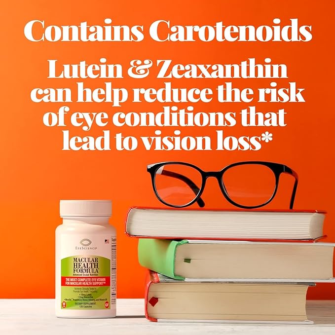 EyeScience – Macular Health Formula – 120 Capsules – Complete Nutritional Supplement for Eye Health - Contains Lutein, Zeaxanthin, Vitamin C, D, E & B6-2-Pack