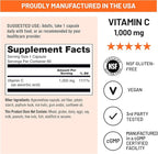 NatureWise Vitamin C 1000mg Capsules - Extra Strength Vegan Vitamin C for Daily Antioxidant & Immune Support - Non-GMO, USA Manufactured - 60 Capsules[60-Day Supply]