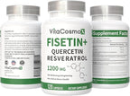Fisetin Quercetin Resveratrol Supplement, 1,200 mg, 120 Veggie Capsules 100% Vegetarian, Non-GMO & Gluten Free (2)