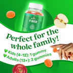 BeLive Fiber Gummies - Sugar Free Prebiotic Digestive Health and Regularity Supplement - Chicory Root & Inulin - for Adults and Kids - Apple Flavor - 60 Count