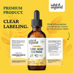 Wild & Organic Uric Acid Cleanse Drops - Tart Cherry, Turmeric, Chanca Piedra Stone Breaker Complex for Kidney Cleanse - Uric Acid Support Supplement - Vegan, Sugar & Alcohol-Free Tincture - 2 oz