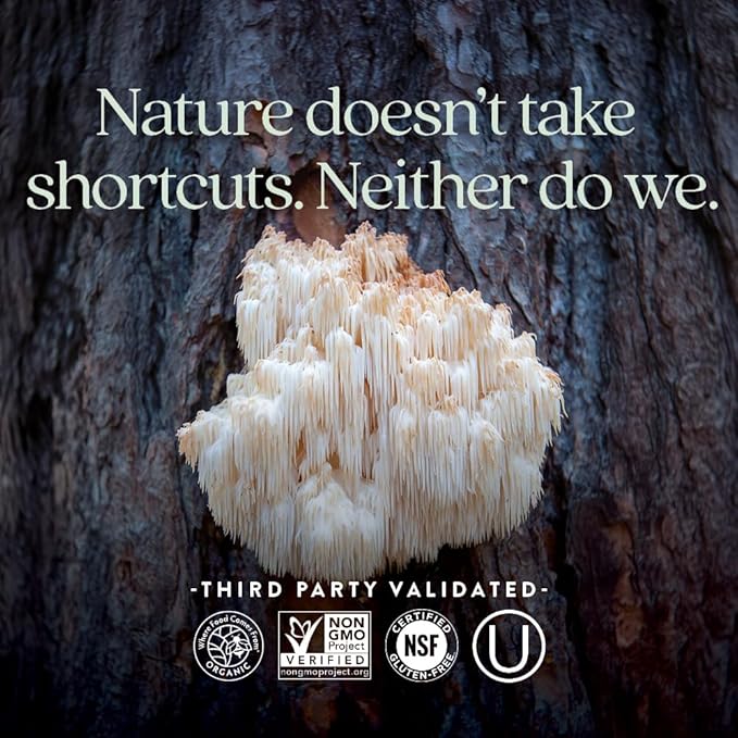 New Chapter Lion's Mane + Reishi Mushroom - LifeShield Mind Force for Mental Clarity with Organic Reishi Mushroom + Vegan + Non-GMO, Nootropic Ingredients - 60 ct