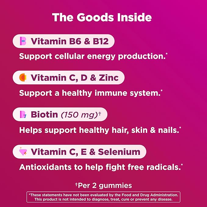 OLLY Women's Multivitamin Gummy, Vitamins A, D, C, E, Biotin, Folic Acid, Adult Chewable Vitamin, Berry Flavor, 45 Day Supply - 90 Count (Pack of 12)