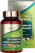 zooone- 60pcs Lutein Eye Vitamins Supplement Nutritional Supplement for Macular Health & Dry Eye Support, Contains Lutein, Zinc, Vitamins C/E & Zeaxanthin