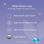 Hyland's Kids Melatonin-Free Organic Sleep Calm & Immunity Liquid, Sugar-Free with Magnesium, Vitamin D, Zinc & Elderberry, Promotes Sleep & Supports Immune Health, Ages 2+, Grape Flavor, 4 Fl. Oz.