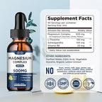 Magnesium Glycinate Liquid Drops, Triple Magnesium Complex Supplement with Citrate, Malate 500mg Ashwagandha, L-Theanine, Vitamin B6 for Sleep, Calm, Stress Relief, Bone, Muscle, Mood - Lemon Flavor